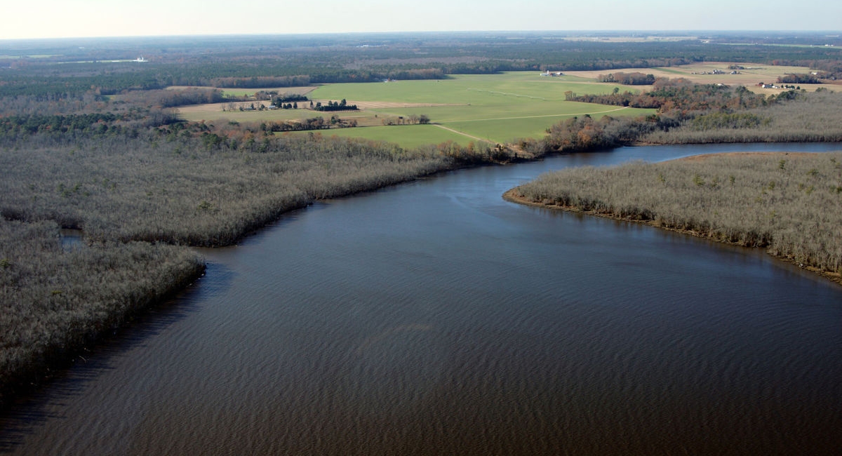 Through the Readiness and Environmental Integration (REPI) program, NAS Patuxent River and Naval Air Warfare Center Aircraft Division's Atlantic Test Ranges have preserved more than 5,000 acres beneath the airspace protecting research, development, testing, and evaluation missions, along with working farms and open space. (Photo courtesy of Chesapeake Conservancy)