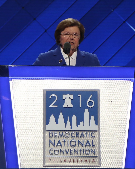 Sen. Barbara Mikulski, the longest serving woman in the Senate, formally nominated Hillary Clinton Tuesday. (Photo: Hannah Klarner)