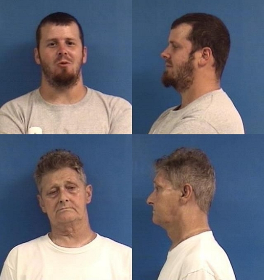 Christopher Milstead, 29, and Terry Francis Milstead, 65, both of Huntingtown. (Booking photos via CalCoSO)