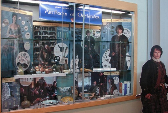 Artifacts of Outlander exhibit in the Prince Frederick library.
