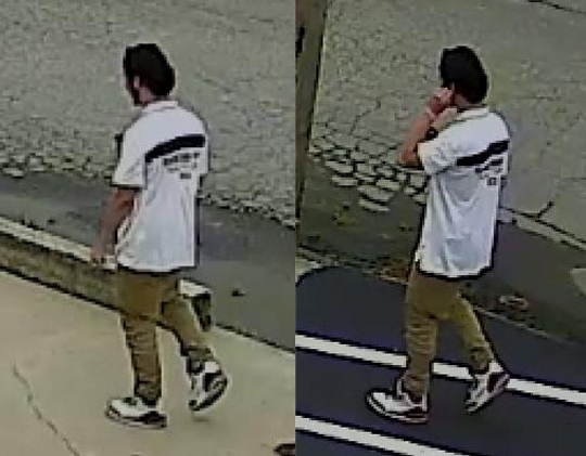 Surveillance photo of the suspect around the time of the crime in Leonardtown on Aug. 18. His name has not been released by police due to his age.