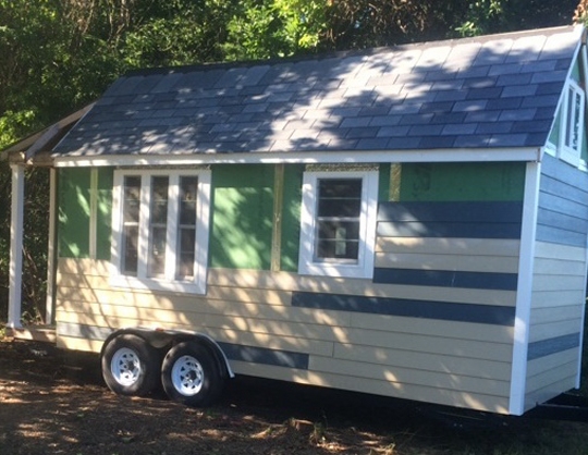 The first house to be installed at Greenwell in Hollywood which will house homeless veterans.