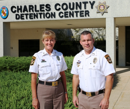 Brandon Foster, Director of the Charles County Detention Center (CCDC) and Captain Deborah Dofflemyer, Deputy Director.