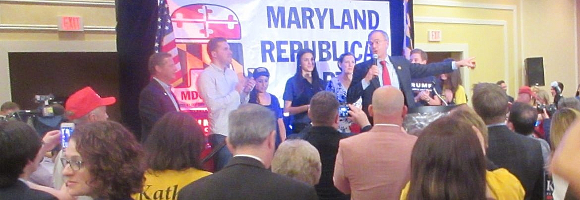 Rep. Andy Harris addresses GOP victory party. (Photo: Len Lazarick)