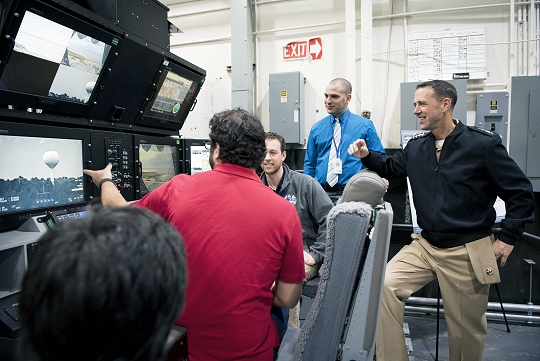 DAHLGREN, Va. (Jan. 18, 2017) Chief of Naval Operations (CNO) Adm. John Richardson visits Naval Surface Warfare Center Dahlgren Division (NSWCDD). During his visit, CNO held and all-hands call, and toured various labs and workspaces including electromagnetic launchers, hypervelocity projectiles, and directed energy weapons. NSWCDD's provides research, development, test and evaluation, analysis, systems engineering, integration and certification of complex naval warfare systems. (U.S. Navy photo by Mass Communication Specialist 1st Class Nathan Laird/Released)