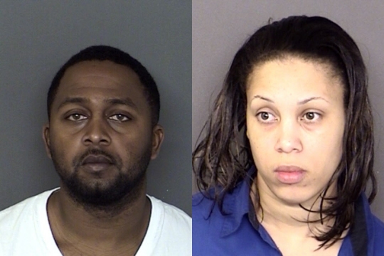 Calverio Terrill Somerville, a/k/a "40," 28, of Lexington Park and Genesha Lacole Allen, 28, of Great Mills. (Booking photos via SMCSO)