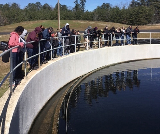 Students from Chopticon High School’s AP Environmental Science class tour the Marlay-Taylor Wastewater Reclamation Facility in St. Mary's Co.