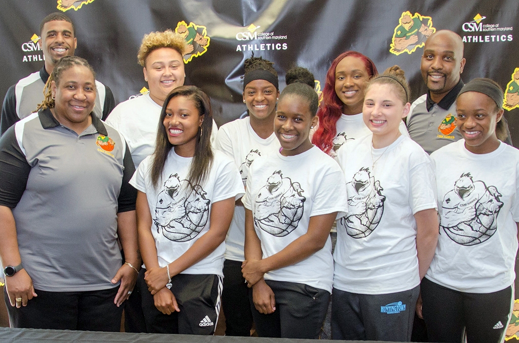 Front row, from left, are Assistant Coach Kim Barnes, Deana Monroe, Courtney Herbert, Katy Rhodes, Tatyana Jones and, back row, Assistant Coach Marcus LeCounte, Madison Jones, T'ea Green, Shayla Glover and Head Coach Ardell Jackson.