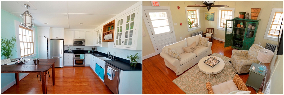 Kitchen and living room of the Cove Point Lighthouse. (Photo: Ken Hartman)