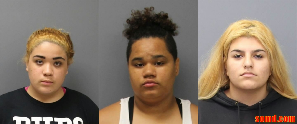 Jasmine Maria Toplyn, 22, of Waldorf, Kirah Gabrielle Adney, 18, of La Plata, and Maira Luz Gonzalez, 19, of Waldorf.