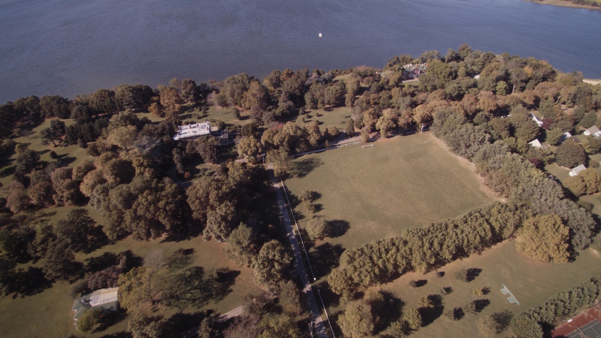 CENTREVILLE, Maryland - A drone view of the Maryland Russian compound, closed by the Obama administration in December 2016 over Russia's alleged meddling in the presidential election. (Photo from drone footage by Josh Davidsburg and Jamal Francis)