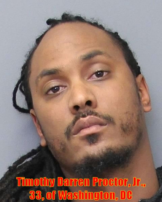 Timothy Darren Proctor, Jr., 33, of Washington, DC. (Booking photo via CCSO)