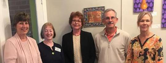 Pictured from left to right; Laschelle McKay, SMCAC board president; Jeanne Hammett, NEG board president; Nell Elder, SMCAC Executive Director; Paul Conrad; Heidi Kaselemis, SMCAC board member. (Photo: Wednesday Davis)