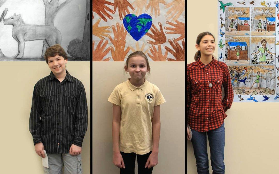 This year's winners: Seth Sachs, Faith Sampson and Alexys Perdomo; not pictured: Clara Pham. (Photos: St. Mary's County Lions Clubs)