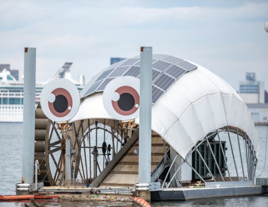 Captain Trash Wheel collects trash during major storms when debris from nearby neighborhoods washes through the sewers and into the Patapsco River. (Photo: Joe Ryan)