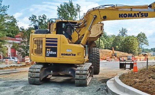 An excavator works on FDR Blvd at Chancellors Run Road and Fire Dept. Lane. Photo: The County Times.